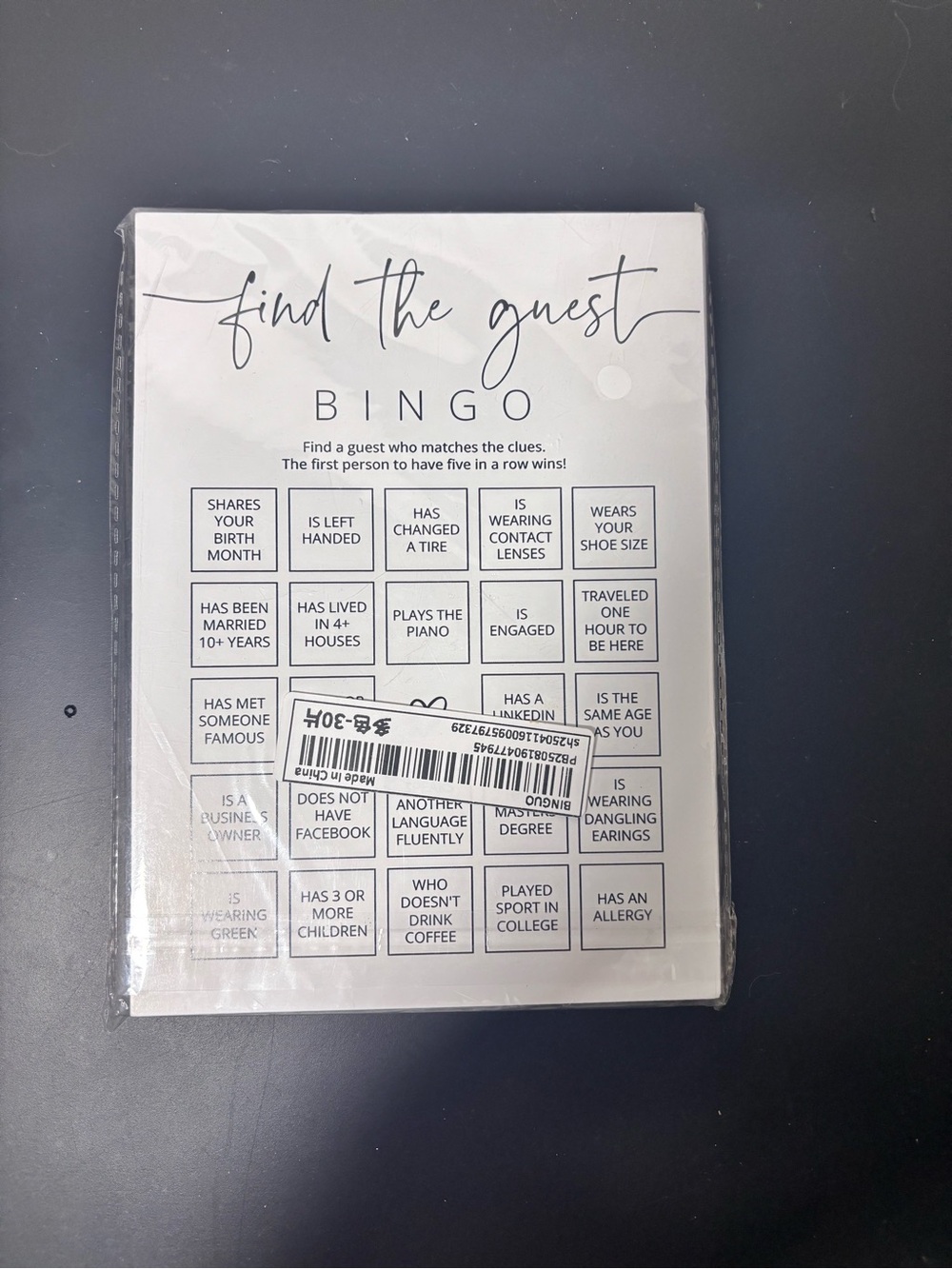 Find the Guest Bingo Game - White